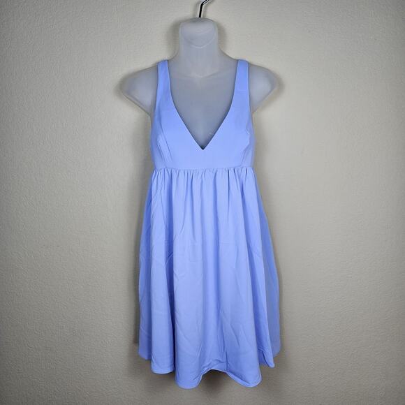 Amanda Uprichard x Revolve Eloise Dress English Lavender Mini Smocked Pockets M - Picture 4 of 16